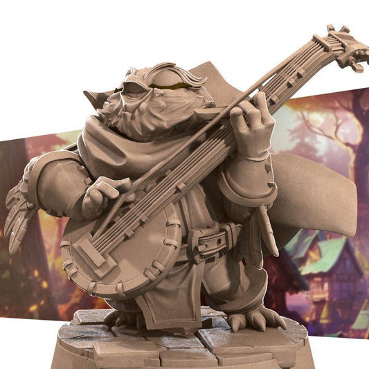 Owlfolk Bard, Owlin | TABLETOP SCALE | D&D TTRPG Miniature | Bite the Bullet | Unpainted, Unplated Resin 8k