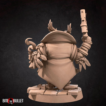 Owlfolk Artificer, Owlin | TABLETOP SCALE | D&D TTRPG Miniature | Bite the Bullet | Unpainted, Unplated Resin 8k