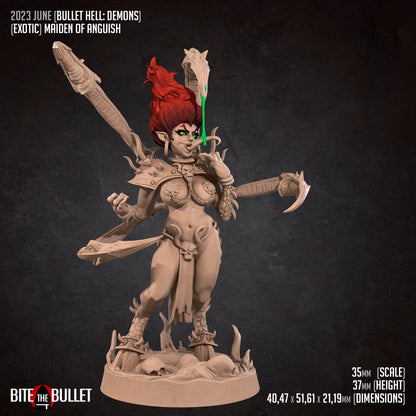 Exxotic Maiden of Anguish, Devil Woman | Pinup SFW NSFW Model Miniature | Bite the Bullet