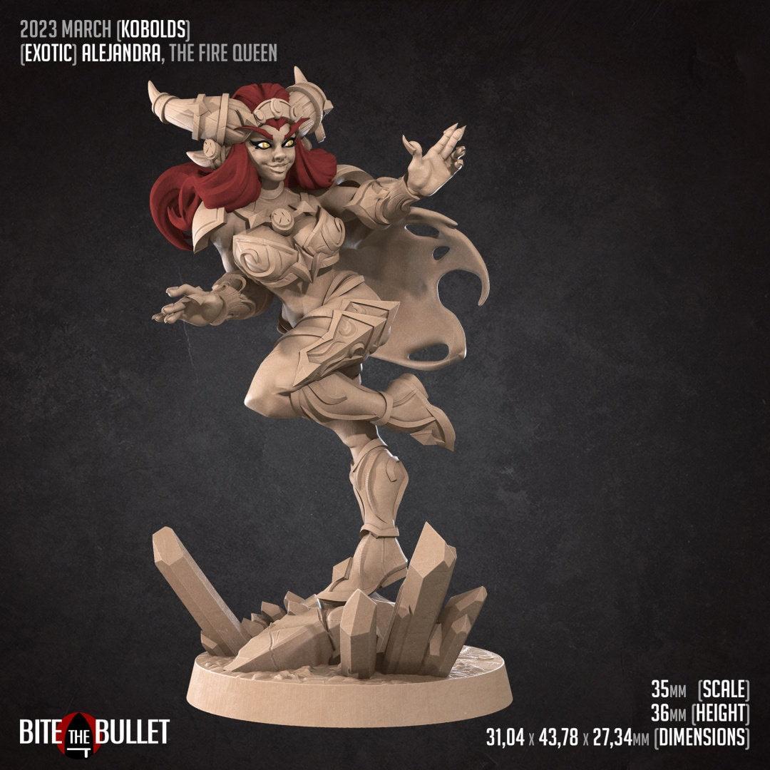 Exotic Alejandra, Lovely Tiefling | Pinup SFW NSFW Model Miniature | Bite the Bullet