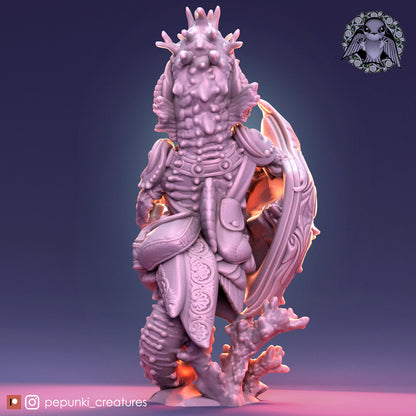 Seahorse Dad and Baby | Tabletop or Display Scale | D&D Humblewood TTRPG Miniature | Pepunki Creatures