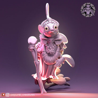 Seahorse Sorceress | Tabletop or Display Scale | D&D Humblewood TTRPG Miniature | Pepunki Creatures