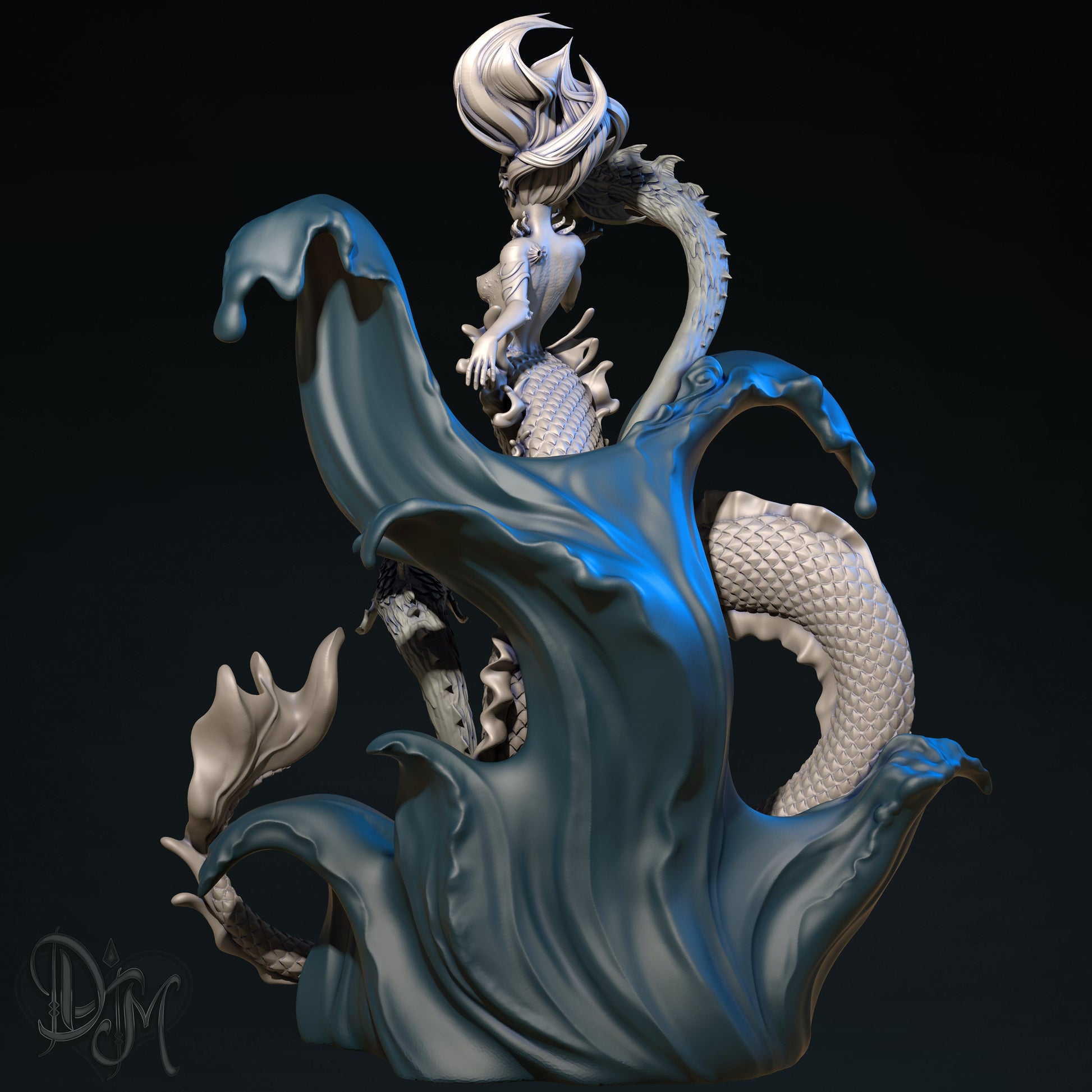Zehenna, Sea Nymph Mermaid Sea Dragons | DISPLAY SCALE | D&D TTRPG Fantasy Miniature | Dungeons and Maidens