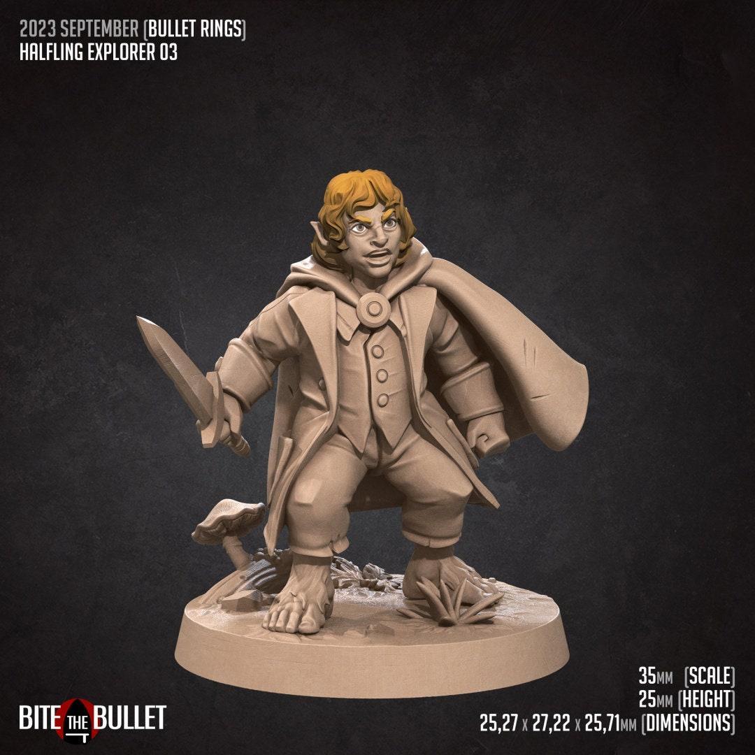 Bullet Rings, Halflings, Hobbits, Fellowship Explorers | TABLETOP SCALE | TTRPG Miniature | Bite the Bullet | Unpainted, Unplated Resin 8k
