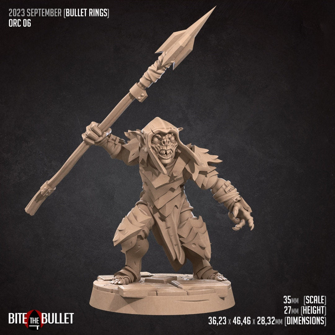 Bullet Rings, Orcs, Mines Monsters | TABLETOP SCALE | TTRPG Miniature | Bite the Bullet | Unpainted, Unplated Resin 8k