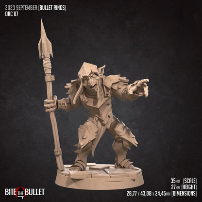 Bullet Rings, Orcs, Mines Monsters | TABLETOP SCALE | TTRPG Miniature | Bite the Bullet | Unpainted, Unplated Resin 8k