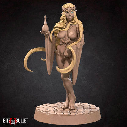 Exxotic Gabriela, Bullet Rings, High Elf Queen Mage | Pinup SFW NSFW Model Miniature | Bite the Bullet
