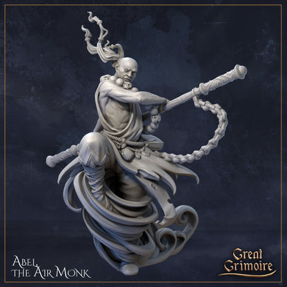 Abel the Air Monk | Elemental Awakening | D&D Tabletop Miniature | Great Grimoire