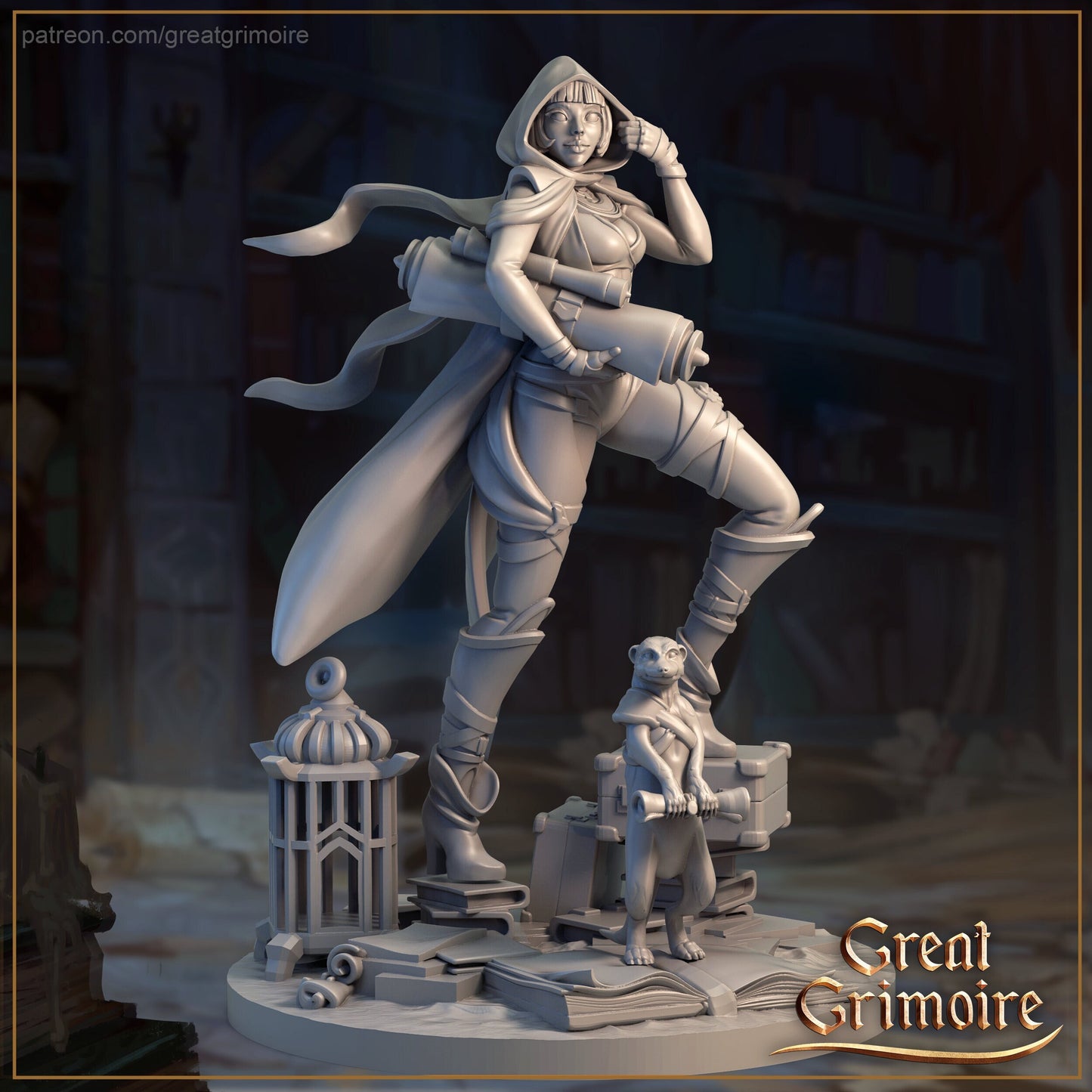 Aisha, the Explorer Thief | Halls of the Secret Library | Tabletop Gaming Miniature | Great Grimoire