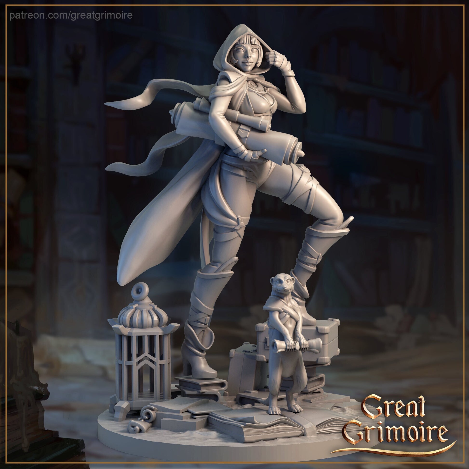 Aisha, the Explorer Thief | Halls of the Secret Library | Tabletop Gaming Miniature | Great Grimoire