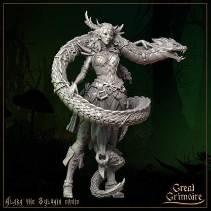 Alara, the Sylvain Druid | Song of the Forest | D&D TTRPG Miniature | Great Grimoire