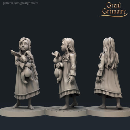 Alisha, Little Girl and Creepy Cupboard | Wicked Hills Asylum | D&D TTRPG Miniature | Great Grimoire
