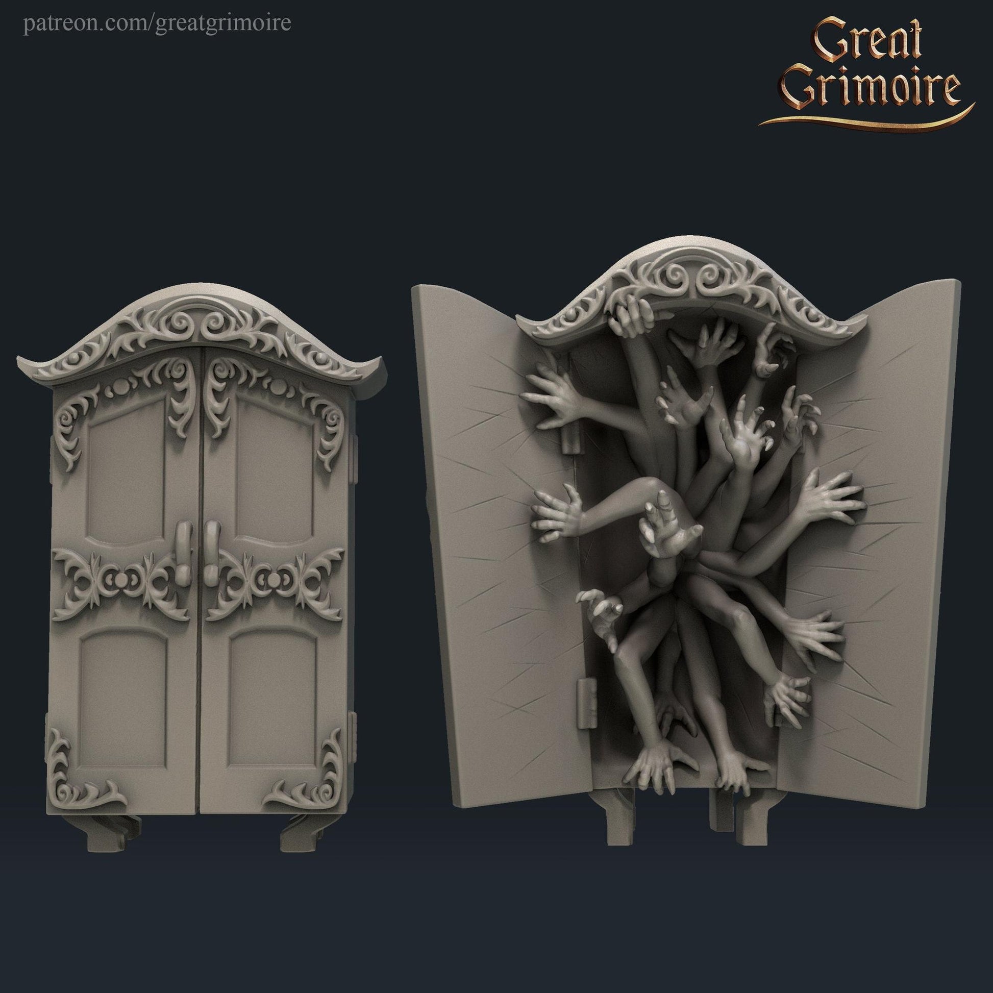 Alisha, Little Girl and Creepy Cupboard | Wicked Hills Asylum | D&D TTRPG Miniature | Great Grimoire