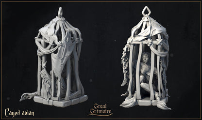 Caged Avian | Curse of the Celestial Children | D&D Tabletop Miniature | Great Grimoire