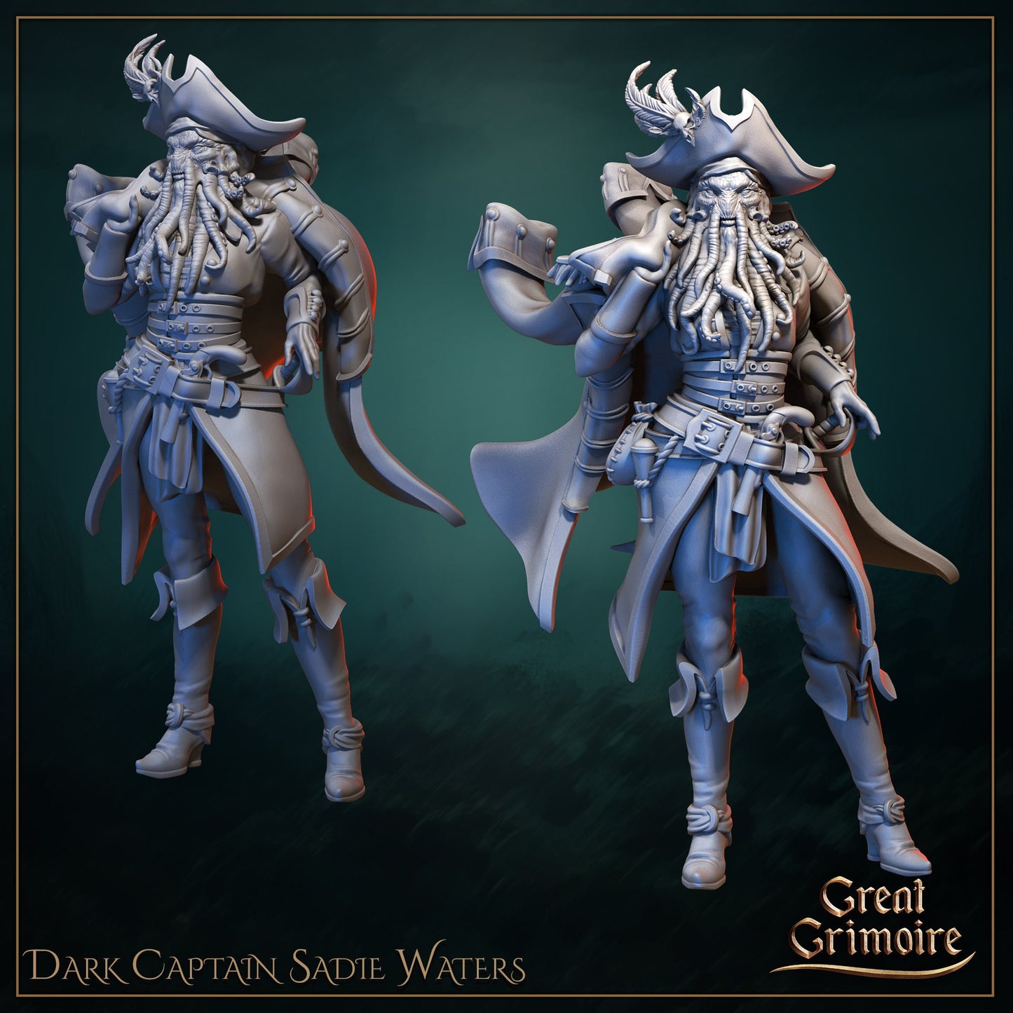Captain Sadie Waters, Cursed Pirate | Gathering Storm | D&D Tabletop Miniature | Great Grimoire