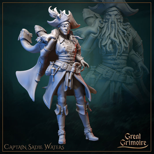 Captain Sadie Waters, Cursed Pirate | Gathering Storm | D&D Tabletop Miniature | Great Grimoire