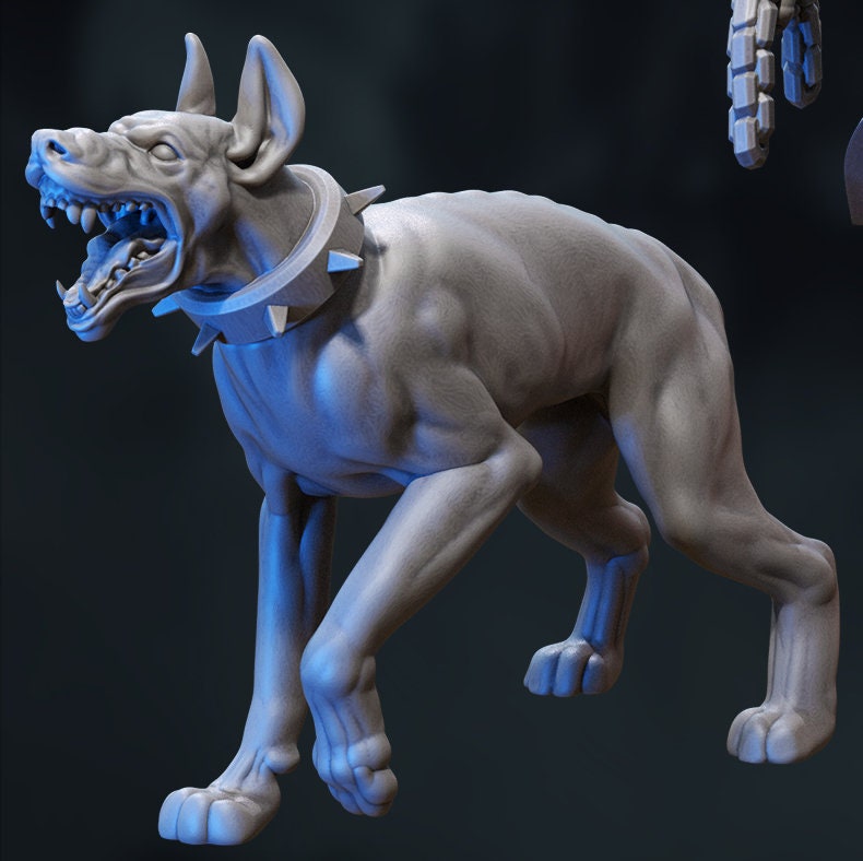 Celia LeFleur, Monster Hunter with Dogs | Cursed in Stone | D&D Tabletop Miniature | Great Grimoire