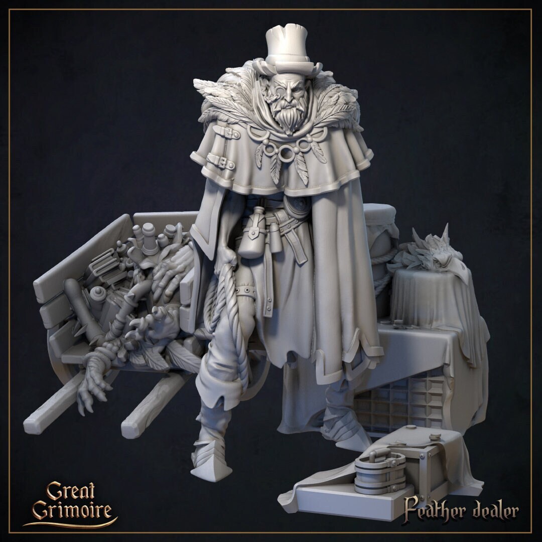Feather Dealer | Curse of the Celestial Children | D&D Tabletop Miniature | Great Grimoire
