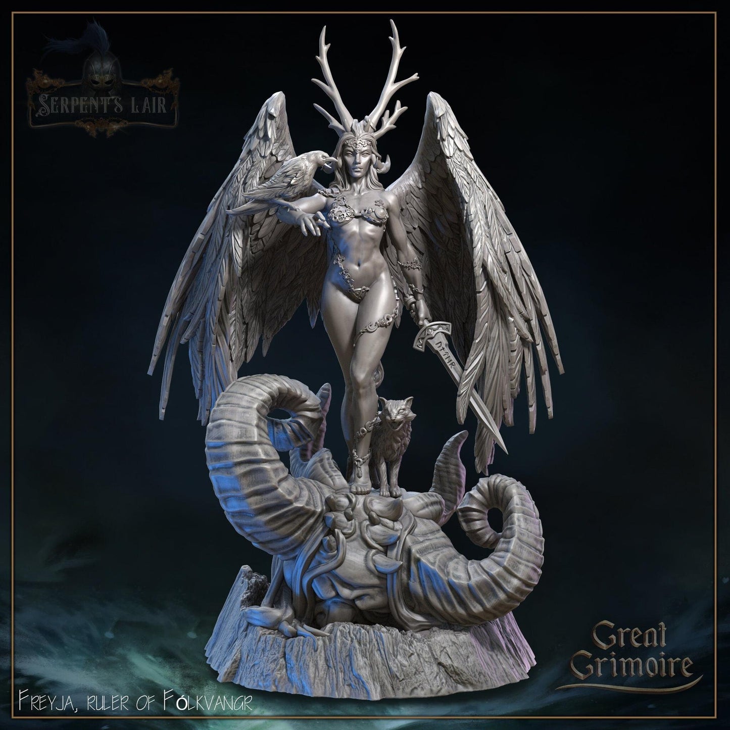 Freyja, Ruler of Fólkvangr | Serpents Lair | Tabletop Gaming Miniature | Great Grimoire