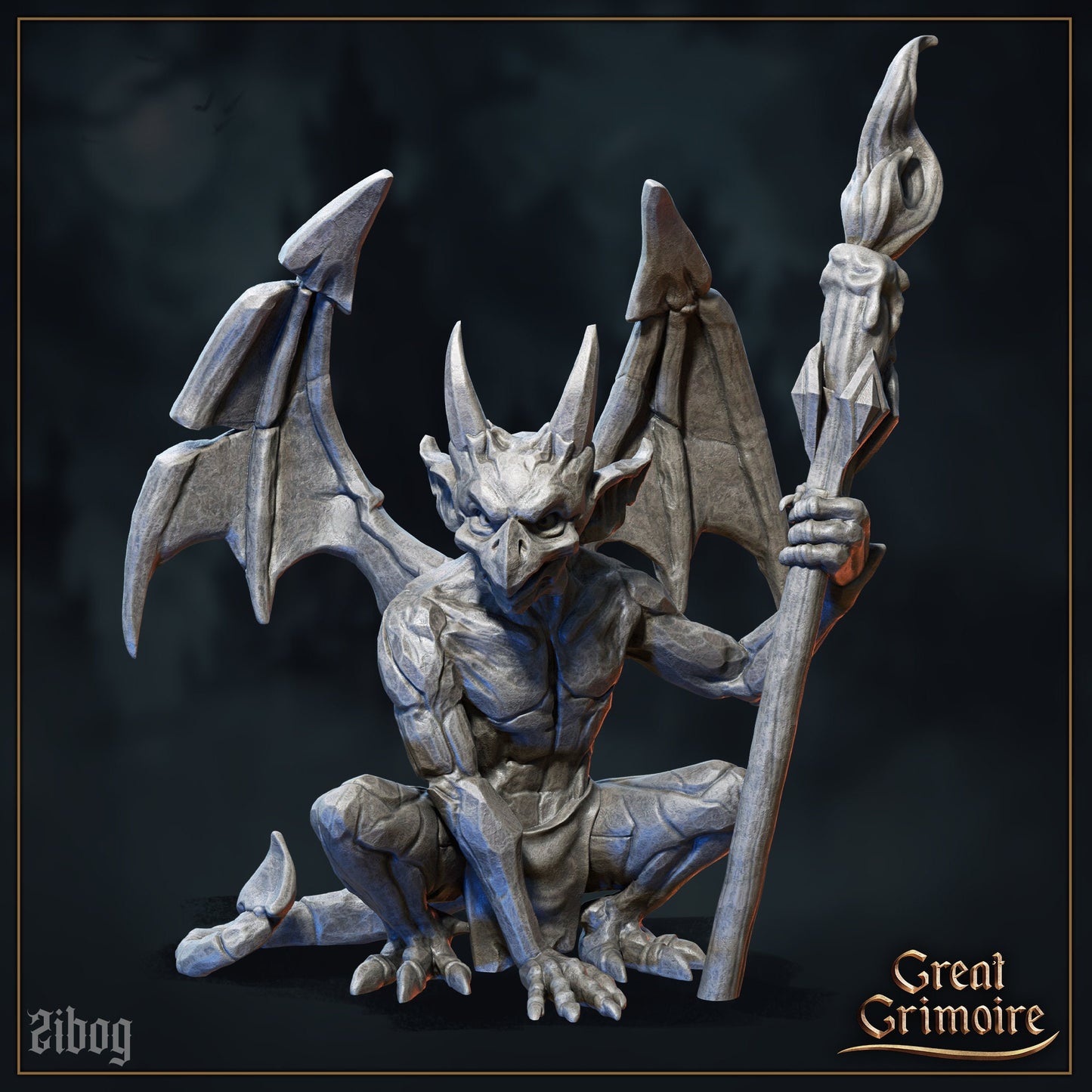 Gargoyles | Cursed in Stone | D&D Tabletop Miniature | Great Grimoire