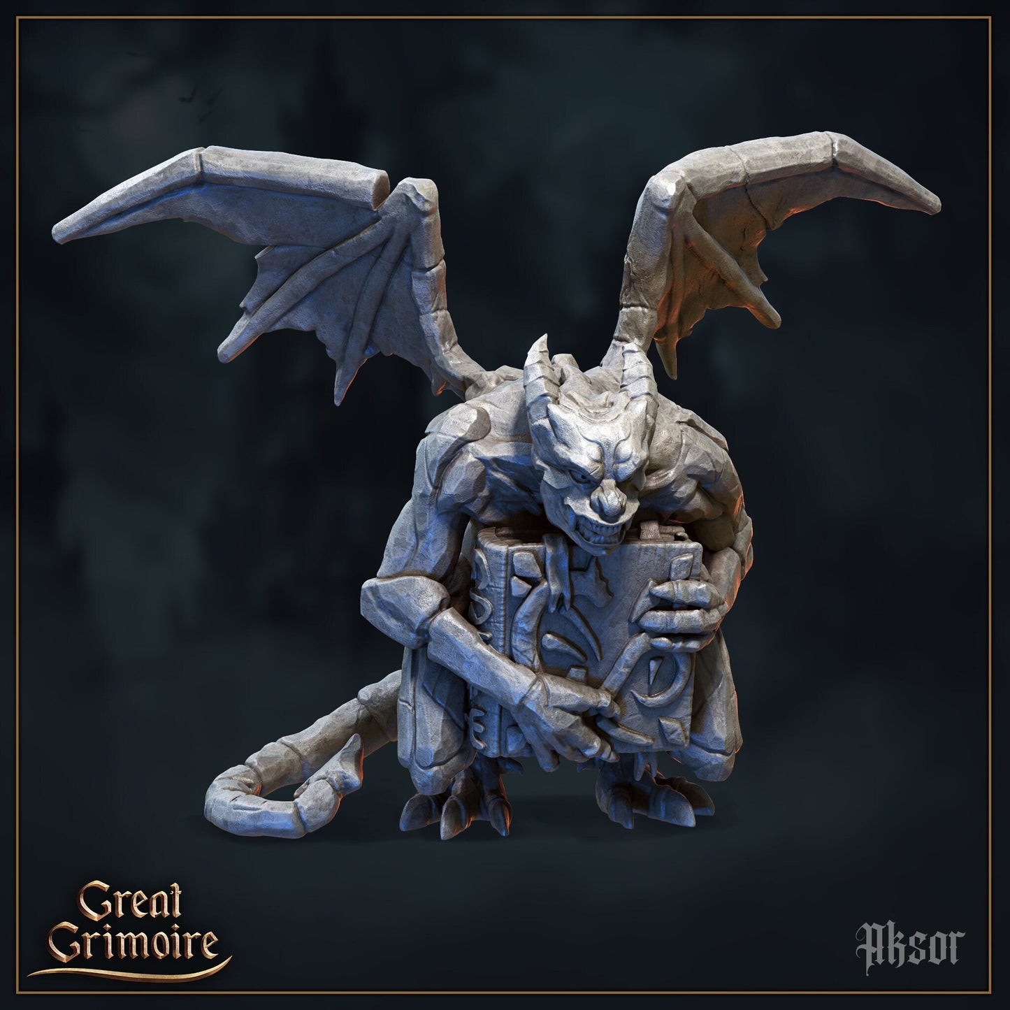 Gargoyles | Cursed in Stone | D&D Tabletop Miniature | Great Grimoire