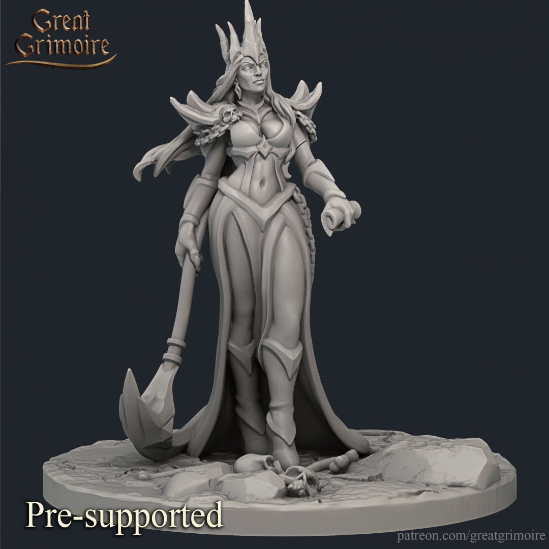 Guardians of the Netherworlds, Morana and Kerber | TTRPG D&D Miniature | Great Grimoire | Unpainted, Unplated Resin 8k