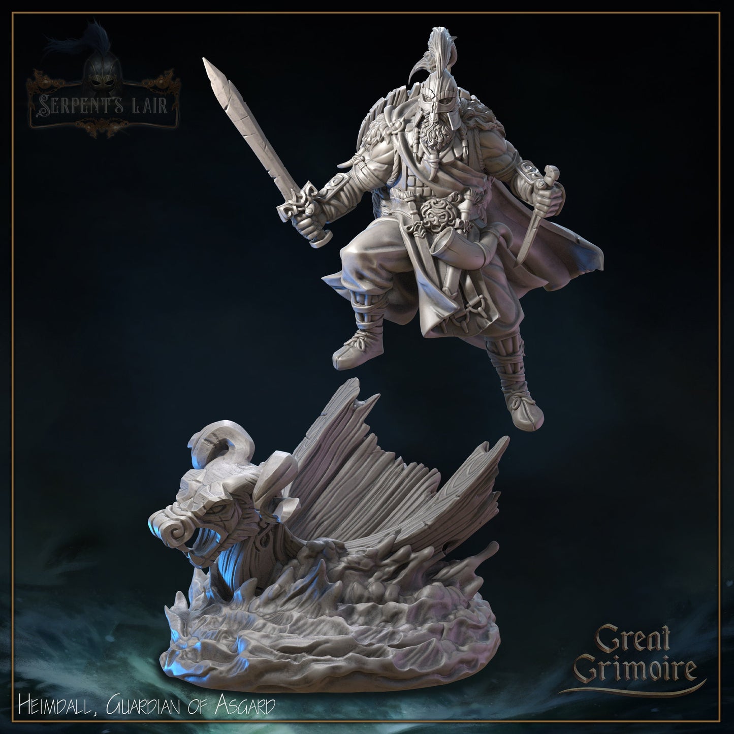 Heimdallr, Guardian of Asgard | Serpents Lair | Tabletop Gaming Miniature | Great Grimoire
