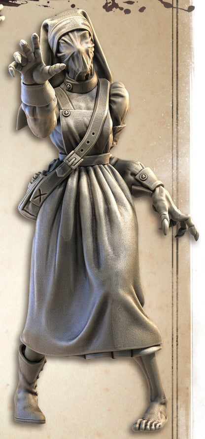 Nurses, Normal and Nightmare | Wicked Hills Asylum | D&D TTRPG Miniature | Great Grimoire