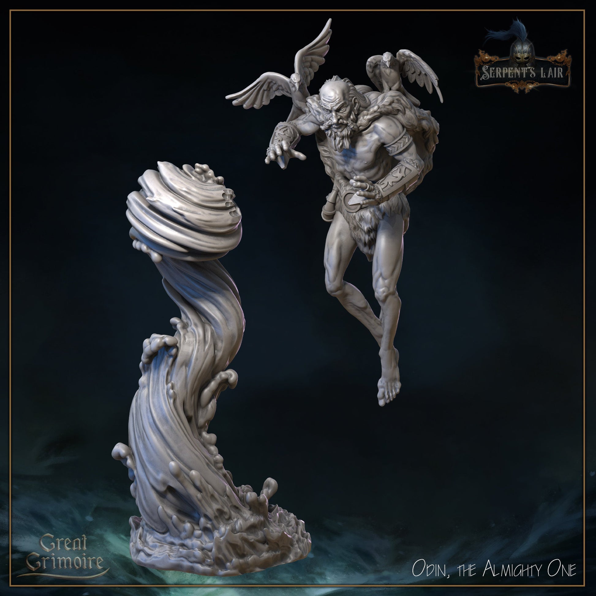 Odin, the Almighty One | Serpents Lair | Tabletop Gaming Miniature | Great Grimoire