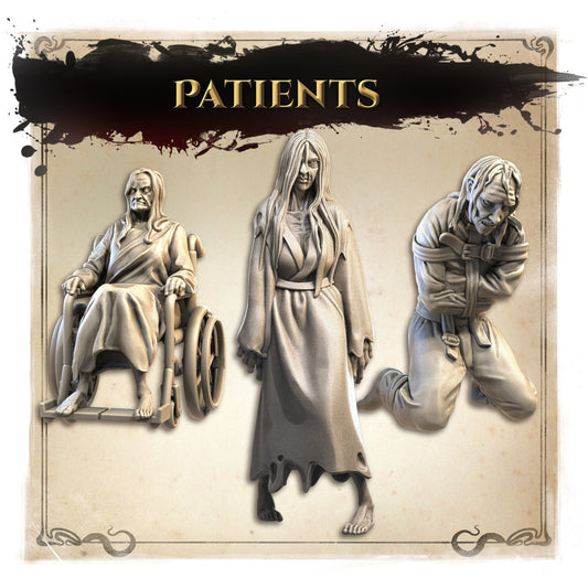 Patients, Normal and Nightmare | Wicked Hills Asylum | D&D TTRPG Miniature | Great Grimoire