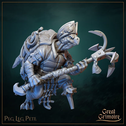 Peg Leg Pete, Tortle Pirate | Gathering Storm | D&D Tabletop Miniature | Great Grimoire