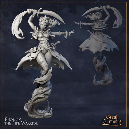 Phoenix, the Fire Warrior | Elemental Awakening | D&D Tabletop Miniature | Great Grimoire
