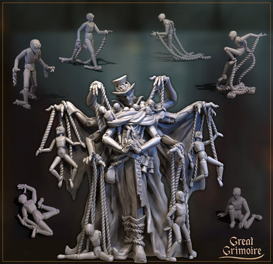 Puppeteer and Puppets | Merchants of the Mystic Market | Tabletop Gaming Miniature | Great Grimoire