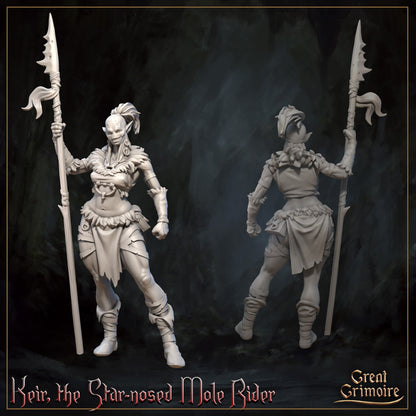 Star-Nosed Mole Riders | Horrors of the Underground | D&D Tabletop Miniature | Great Grimoire