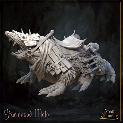 Star-Nosed Mole Riders | Horrors of the Underground | D&D Tabletop Miniature | Great Grimoire