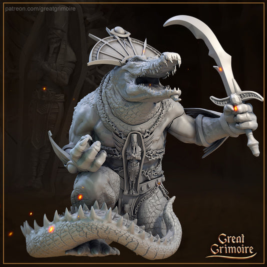 The Underground Monstrosity, Huge Crocodile Monster | Road to the Afterlife | Tabletop Gaming Miniature | Great Grimoire