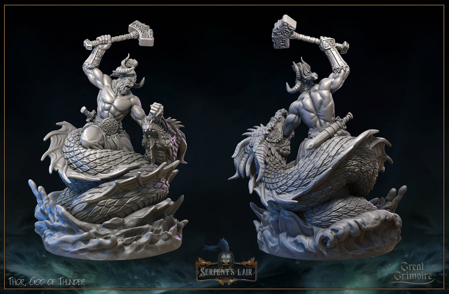 Thor, Norse God of Thunder | Serpents Lair | Tabletop Gaming Miniature | Great Grimoire
