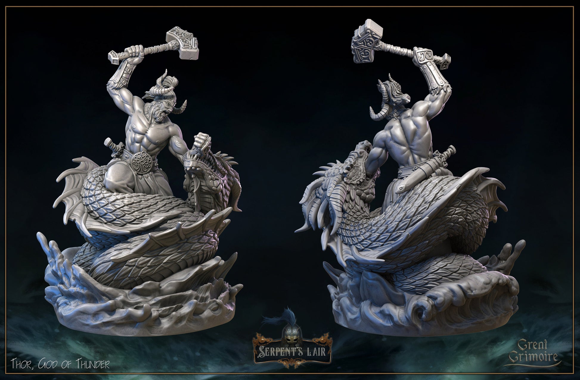 Thor, Norse God of Thunder | Serpents Lair | Tabletop Gaming Miniature | Great Grimoire
