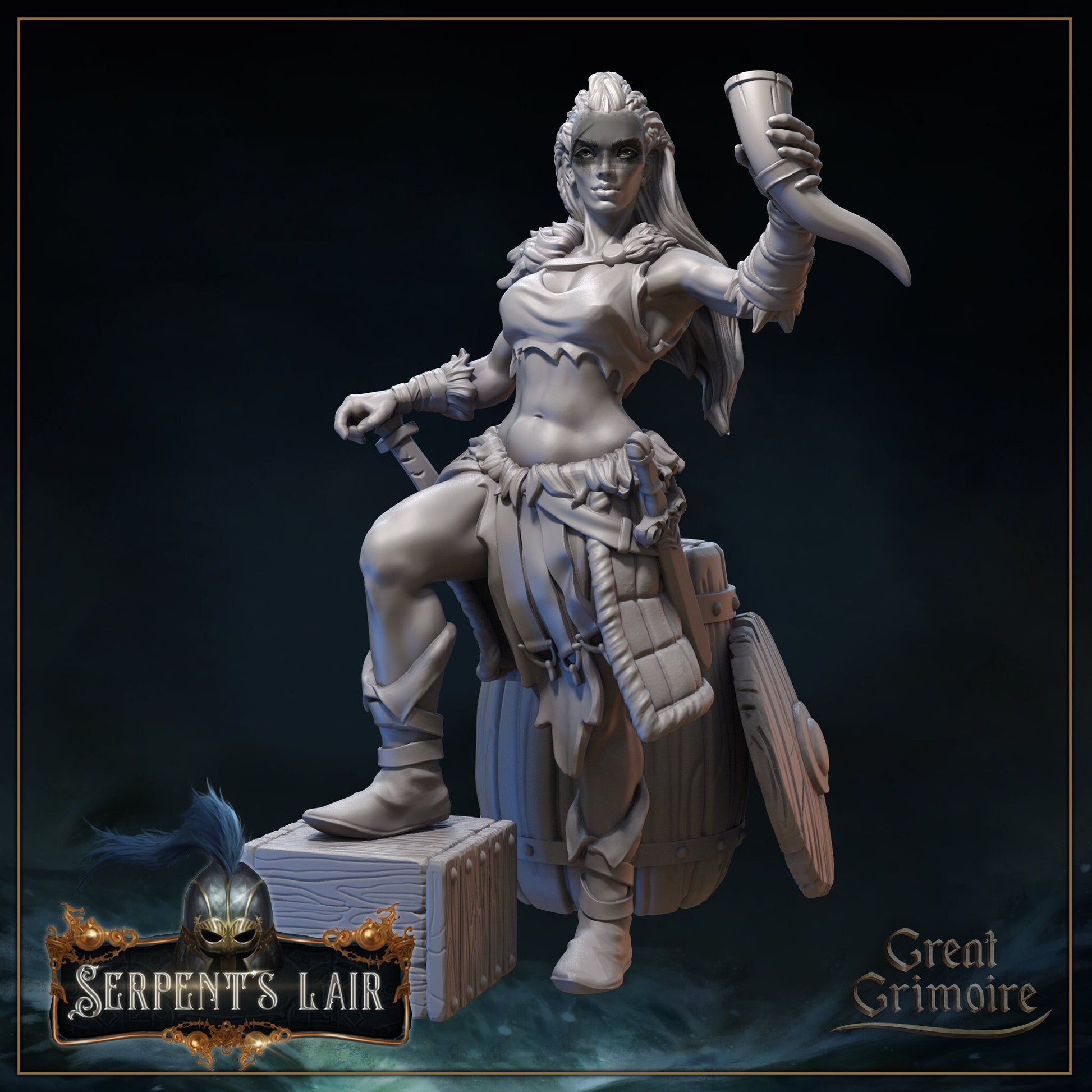 Thorhalla Grimdottir | Serpents Lair | Tabletop Gaming Miniature | Great Grimoire