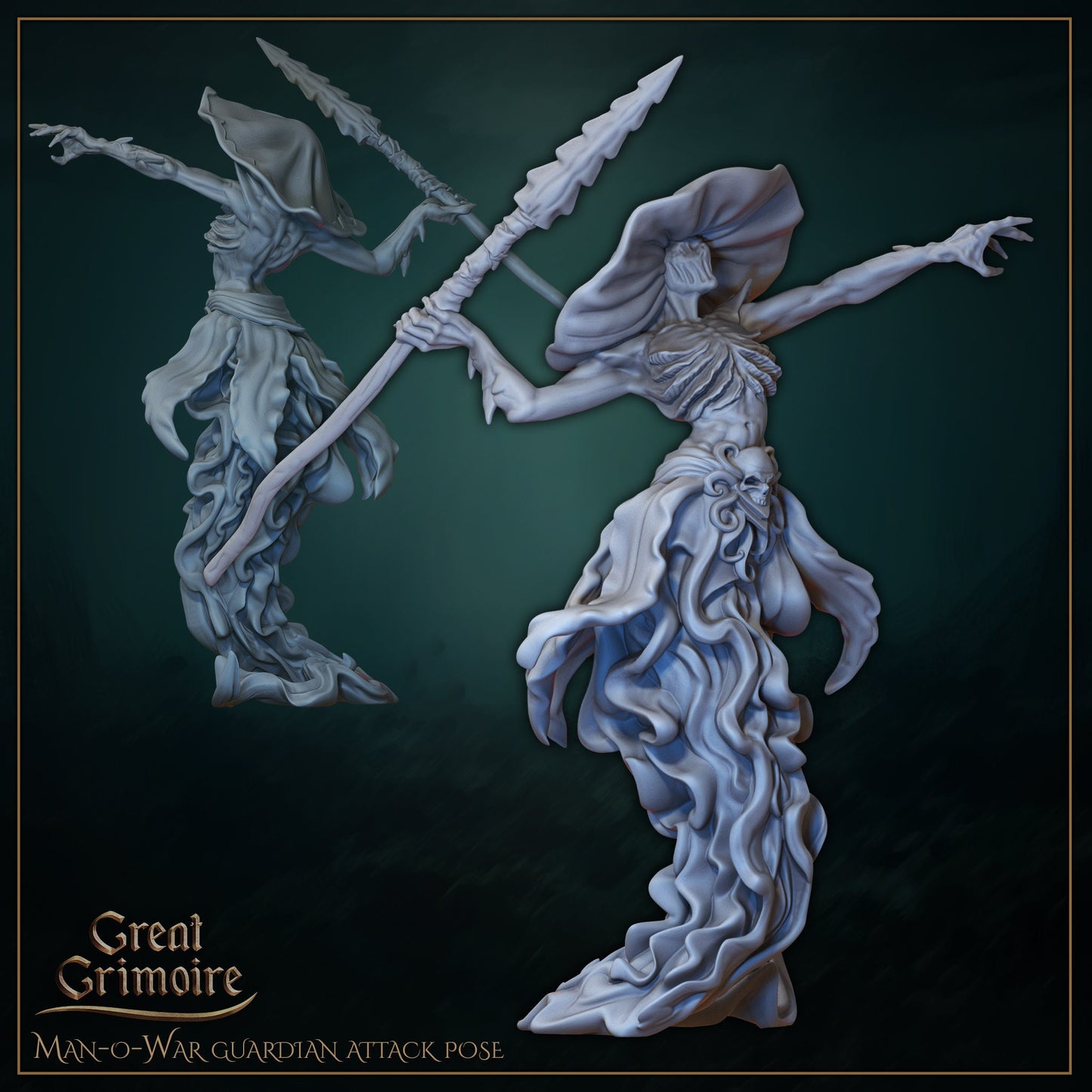 Underwater Sentinels, Jellyfish Warriors | Gathering Storm | D&D Tabletop Miniature | Great Grimoire