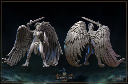 Valkyries, Choosers of the Slain | Serpents Lair | Tabletop Gaming Miniature | Great Grimoire