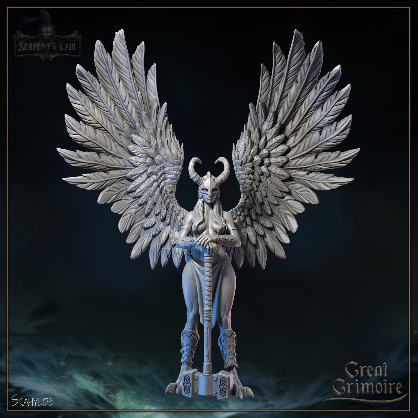 Valkyries, Choosers of the Slain | Serpents Lair | Tabletop Gaming Miniature | Great Grimoire