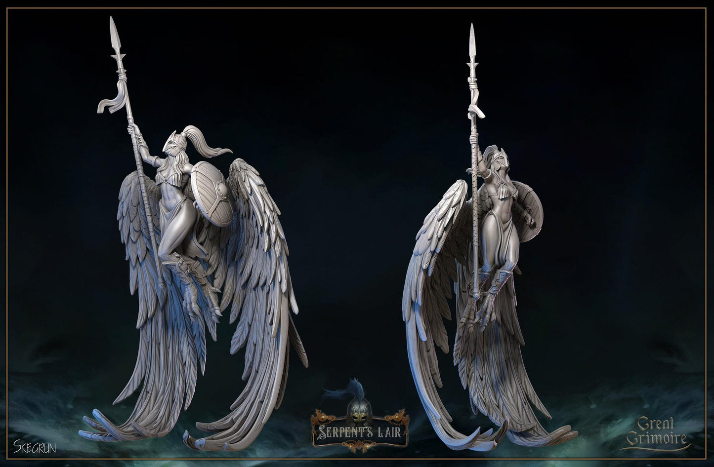 Valkyries, Choosers of the Slain | Serpents Lair | Tabletop Gaming Miniature | Great Grimoire