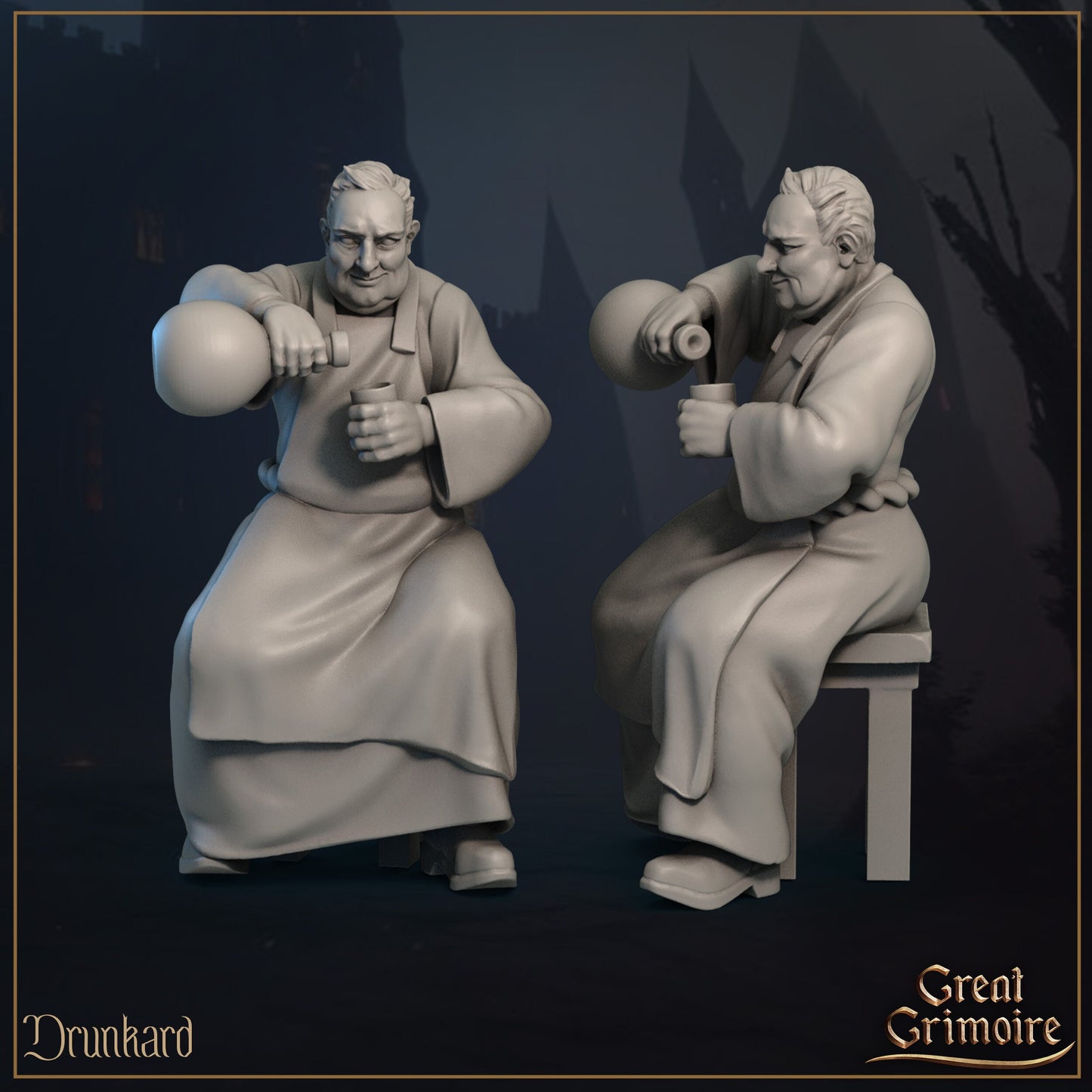 Villagers | TTRPG Miniature | Great Grimoire | Unpainted, Unplated Resin 8k