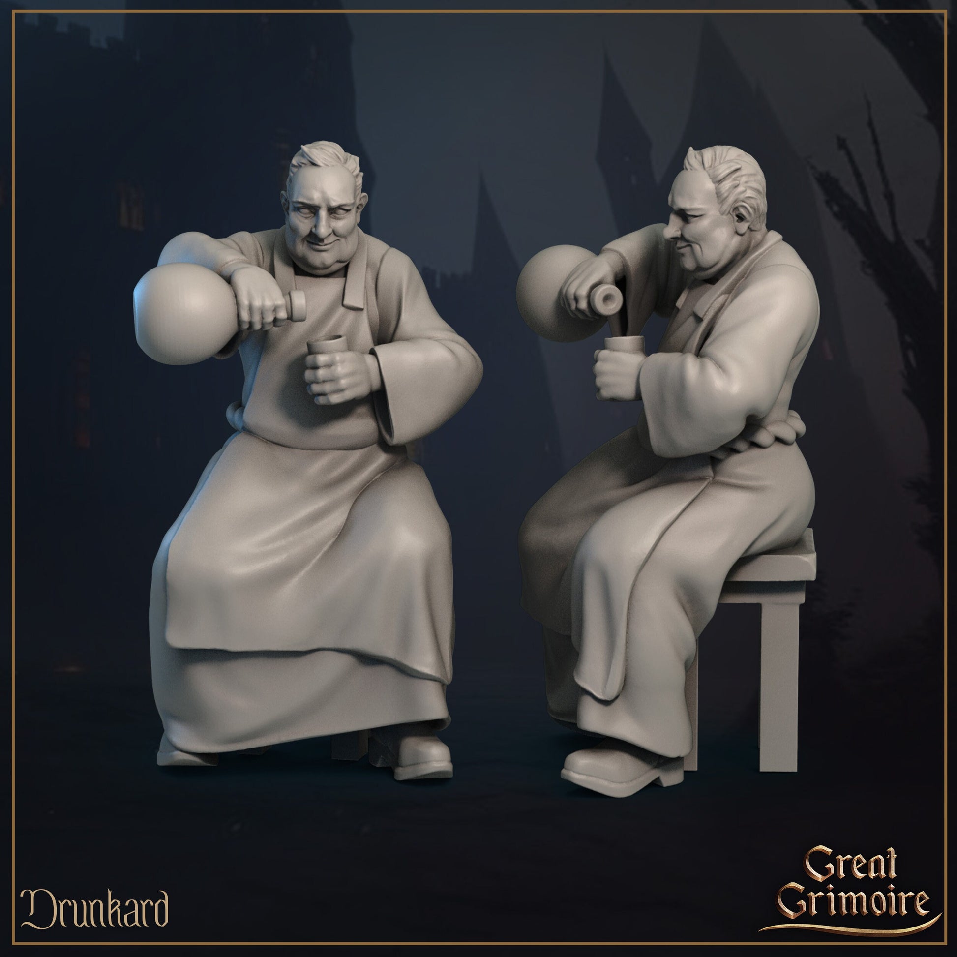 Villagers | TTRPG Miniature | Great Grimoire | Unpainted, Unplated Resin 8k