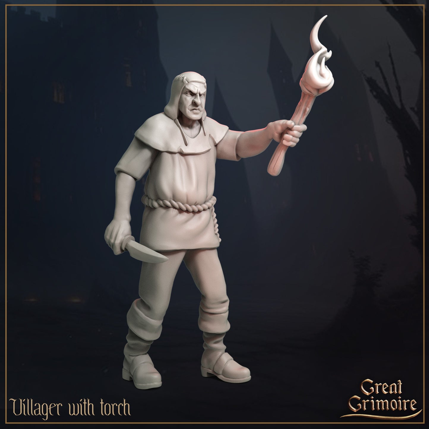 Villagers | TTRPG Miniature | Great Grimoire | Unpainted, Unplated Resin 8k