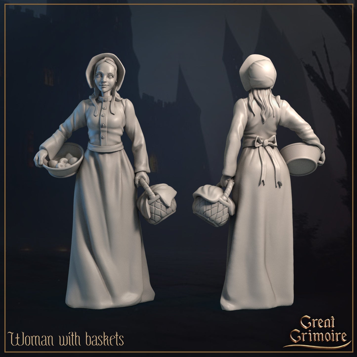 Villagers | TTRPG Miniature | Great Grimoire | Unpainted, Unplated Resin 8k