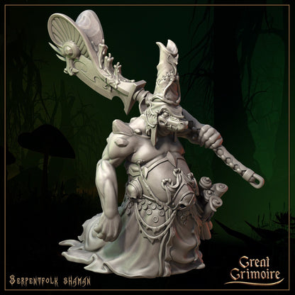 Serpentfolk Shaman | Song of the Forest | D&D TTRPG Miniature | Great Grimoire