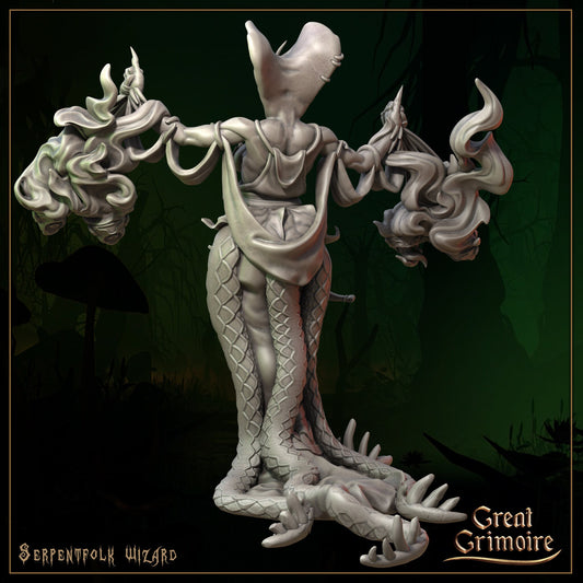 Serpentfolk Wizard | Song of the Forest | D&D TTRPG Miniature | Great Grimoire
