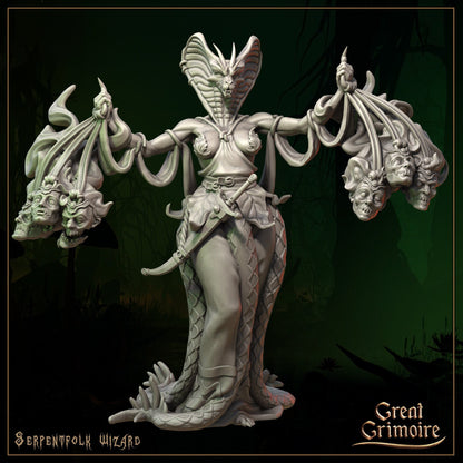 Serpentfolk Wizard | Song of the Forest | D&D TTRPG Miniature | Great Grimoire